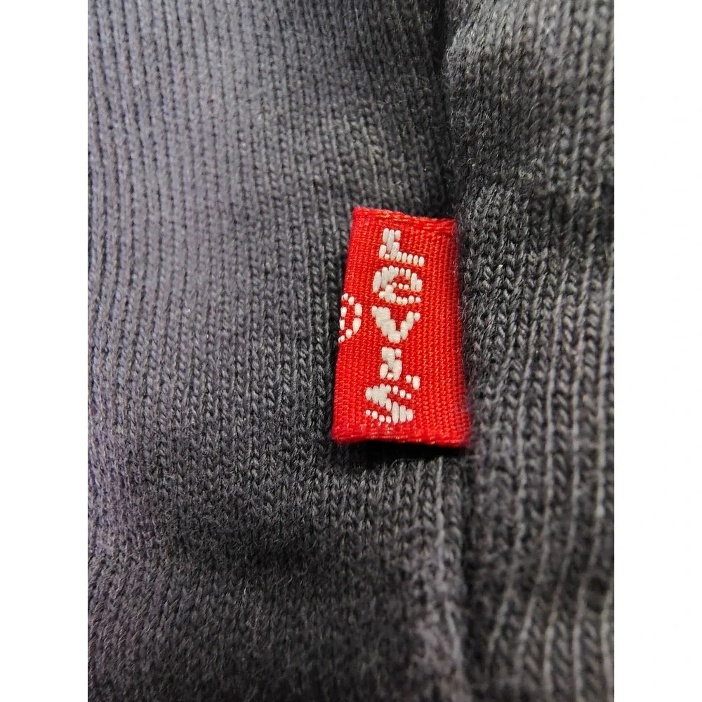 Levis Mens Sweatshirt Black Camo Batwing Logo Graphic Pullover Fleece Crewneck M